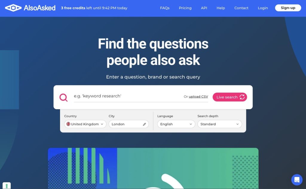 also ask keyword research tools