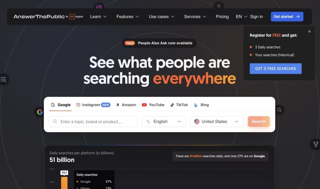answer the public keyword research tool