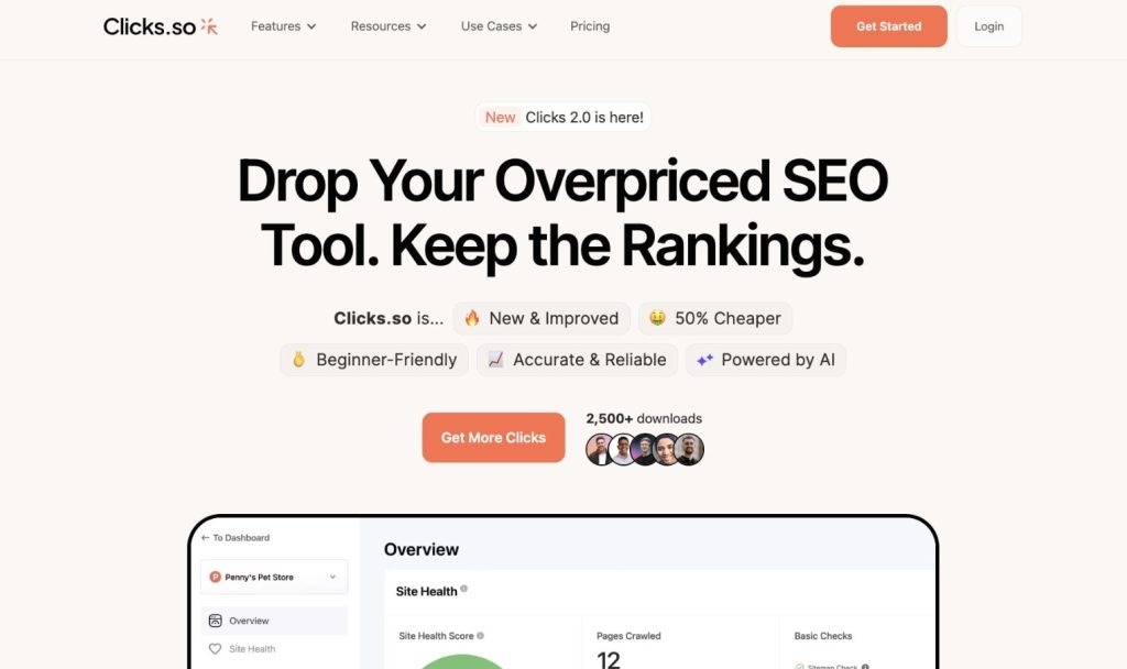 clicks.so keyword research tool