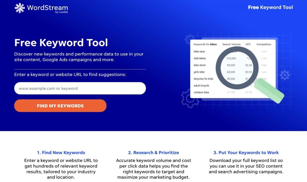 word stream keyword research tool