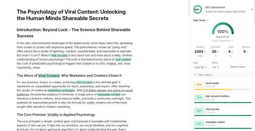 Frase content optimization tool