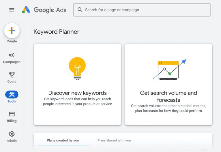 Google keyword planner