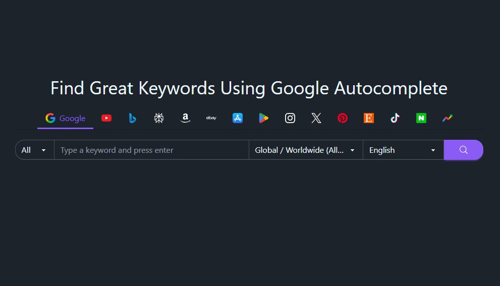 KeywordTool.io keywrod research tool