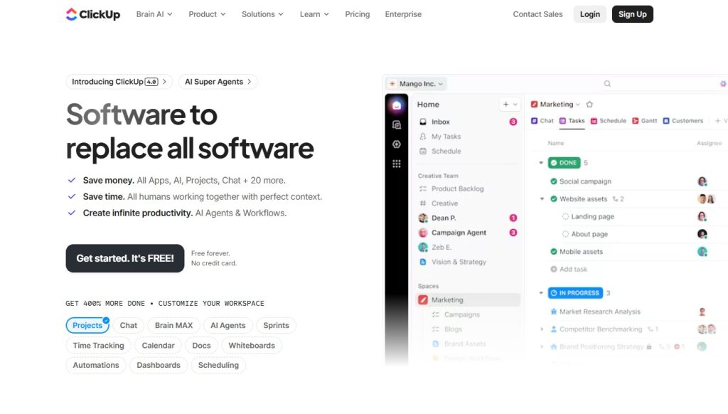ClickUp Project management software tool