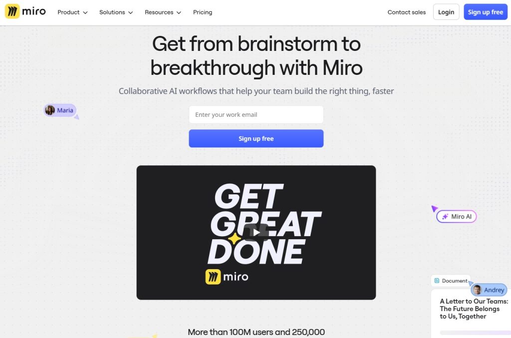 Miro Project management software tool