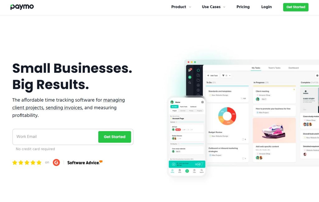 Paymo Project management software tool