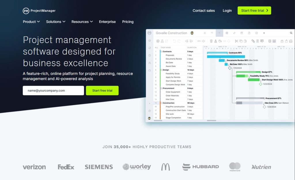 ProjectManager Project management software tool