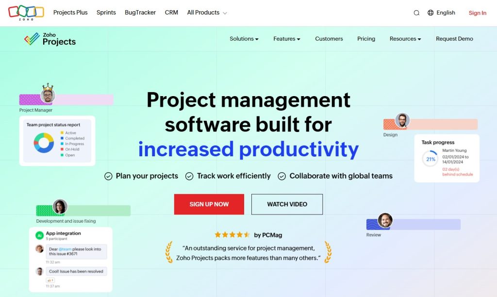 Zoho Project management software tool